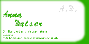 anna walser business card